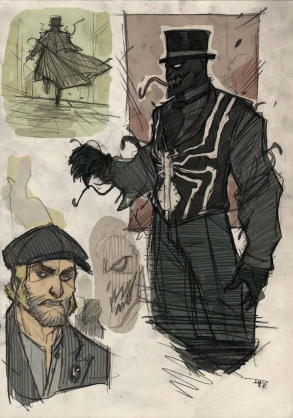 Venom and Eddie Brock victorian-style