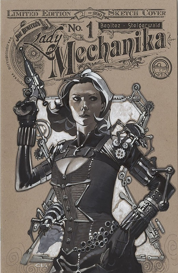 Scarlett Johansson in a steampunk costume