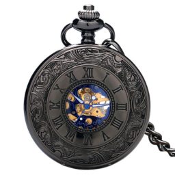 Montre de gousset cadran noir et bleu