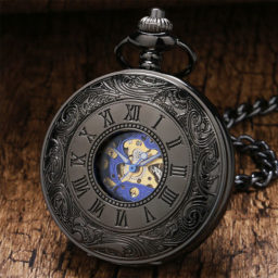 Montre homme mécanique avec engrenages visibles
