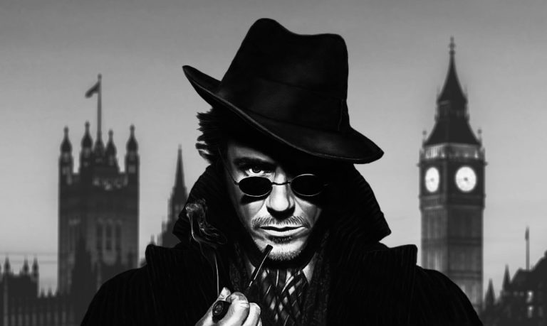 Sherlock Holmes avec des lunettes de soleil steampunk