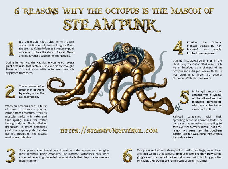 The octopus is the mascot of steampunk