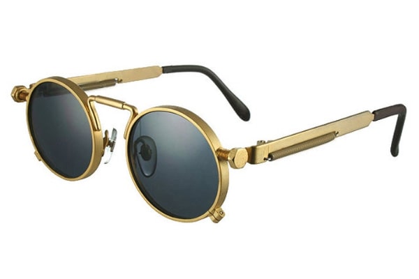 Steampunk Lunettes de soleil 50s lunettes rondes Cyber lunettes vintage rétro style hippy B 
