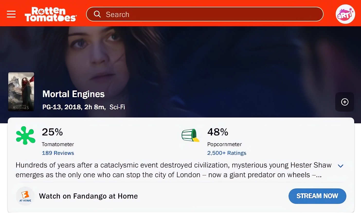 Mortal Engines Rotten Tomatoes