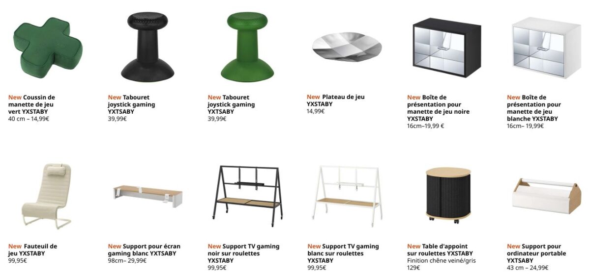 Ikea Xbox produits YXSTABY